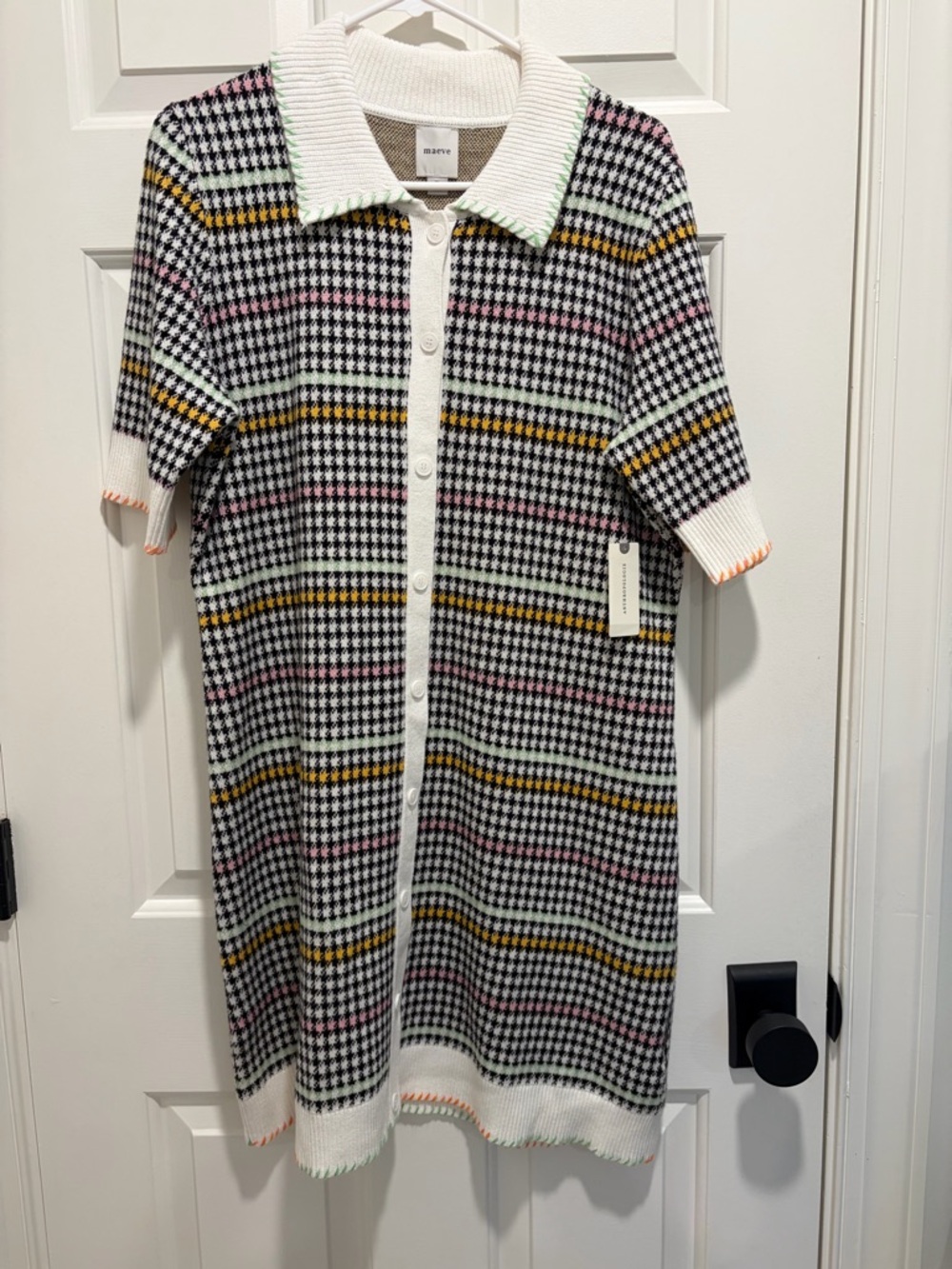 MAEVE 
Buttondown Sweater Shift Mini Dress - Picture 2 of 6